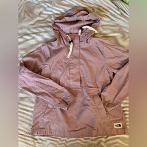 The North Face Lilac 3/4 button down Hooded Jacket with pocket, side zips, Small